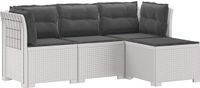 vidaXL 4-Zitter Tuin Sofa met Kussens Rattan Look PP Wit