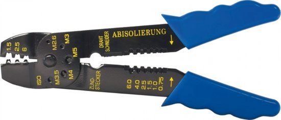 SW-Stahl 42501L kabelschoenklemtang voor ongeïsoleerde connectoren 1,5/2,5/6 mm I draadstripper 0,75-6 mm I schroefsnijder M2,6-M5