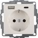 Gira System55 contactdoos - inbouw - randaarde - 1-voudig - USB A/C - polarwit