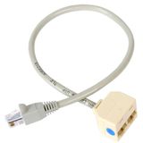StarTech.com 2-naar-1 RJ45 splitter adapterkabel F/M grijs 0,33m