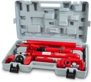 EBERTH Carrosseriepers Hydraulisch met 10 ton vermogen, uitgebreide uitdeukset inclusief pers, 7 drukstukken, spreider, koffer, professioneel automobielgereedschap, richtset voor carrosserie