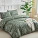 Ibenzoa® Beddengoedset met Olijfgroen Botanisch Patroon voor Tweepersoonsbed 200 x 200 cm