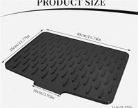 Merkloos Siliconen afdruipmat - antislip watergeleiding - zwart