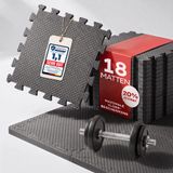 Blumtal Puzzelmat - Rubber Tegels Fitness - 32 x 32 x 1,2 cm - Antraciet - Set van 18