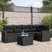Maison Exclusive - Ensemble de meubles de jardin 6 pièces avec canapé et coussins, noir, en polyrotin