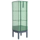 Jardinière surélevée avec cache-pot 40x40x140 cm aspect rotin