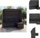 vidaXL Banc de jardin 3 places avec toit et repose-pieds poly rotin noir