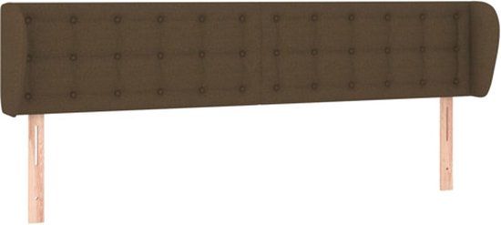 vidaXL Hoofdbord met randen 183x23x78/88 cm stof donkerbruin
