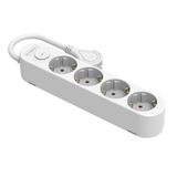Silver Electronics Protek Plus stekkerdoos met 4 stopcontacten met schakelaar, 1,5 m, IP20, wit