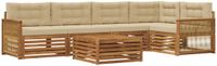 vidaXL - Acacia Hout Bank Loungeset - Natuurlijk en Beige - 5 Zitplekken