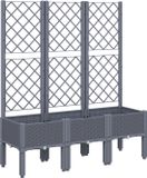 vidaXL Plantenbak met latwerk 120x40x142 cm polypropeen blauwgrijs