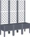 vidaXL Plantenbak met latwerk 120x40x142 cm polypropeen blauwgrijs