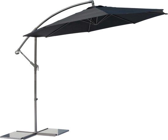 SenS-Line Menorca Zweefparasol - Ø300 cm - Zwart