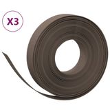 Borders 3 pcs 10 m 10 cm polyethylene brown