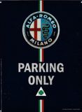 I&S Alfa Romeo Parking Only Metalen Wandbord 30 x 40 cm