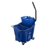 Carlisle FoodService Products Omnifit dweilemmer met zijperswringer en vervuild waterinzetstuk voor vloerreiniging, keukens, restaurants en conciërgeservice, polypropyleen (Pp), 35 liter, blauw