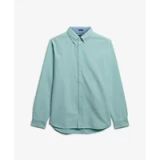 Superdry - Preppy Oxford Overhemd met Lange Mouwen - Heren - Spearmint Light Green Chambray - XL