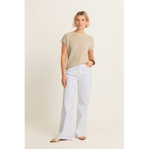 Expresso High Waist Wide Leg Jeans Ecru