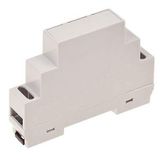 RS PRO DIN-railbehuizing, 17,5 x 90,0 x 64,9 mm, loopmat. ABS, lichtgrijs, modulaire behuizing
