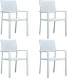 vidaXL Tuinstoel 4 stuks rattan-look kunststof wit