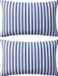 vidaXL Buitenkussens 60x40 cm gestreept marineblauw 2 stuks