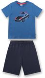 Sanetta Pyjama Schlafanzug Polizei kurz Kids Blauw Katoen Maat 128