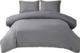 Housse de couette anthracite 200 x 200 cm, 3 pièces, 100% microfibre lavée