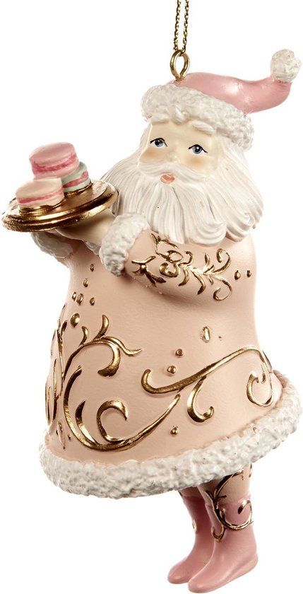 Goodwill M&G Kerstornament Kerstman Macaron Roze Goud 10cm