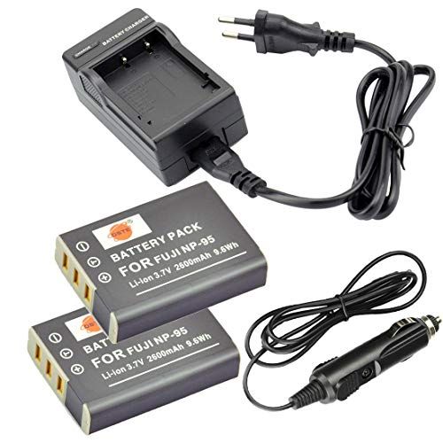 DSTE Vervangende accu en DC29E reislader, compatibel met Fujifilm NP-95 FinePix F30 F31fd Real