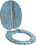 vidaXL Toiletbril Blauw Bewerkt Hout 44 x 38 cm