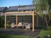 Shades Douglas houten pergola met harmonicadoek Sahara Sand 324x424 cm