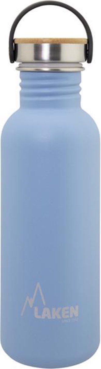 Laken RVS fles Basic Steel Bottle 750ml, Bamboo S/S Cap - Blauw