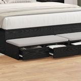 vidaXL - Bedlades - Zwart - Eiken - 140 x 36,5 x 16,5 cm - Bewerkt hout