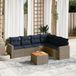 Maison Exclusive - Ensemble de meubles de jardin 7 pièces avec canapé et coussins, gris, en polyrotin