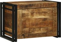 vidaXL Opbergbox Bruin en Zwart Massief Mango Hout 60 x 40 x 41 cm