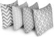 Penguin Home 3254 Geometrisch Patroon Dubbelzijdig Vierkant Kussenhoezen 4-Delig Set, 45 cm Lengte x 45 cm Breedte, Grijs