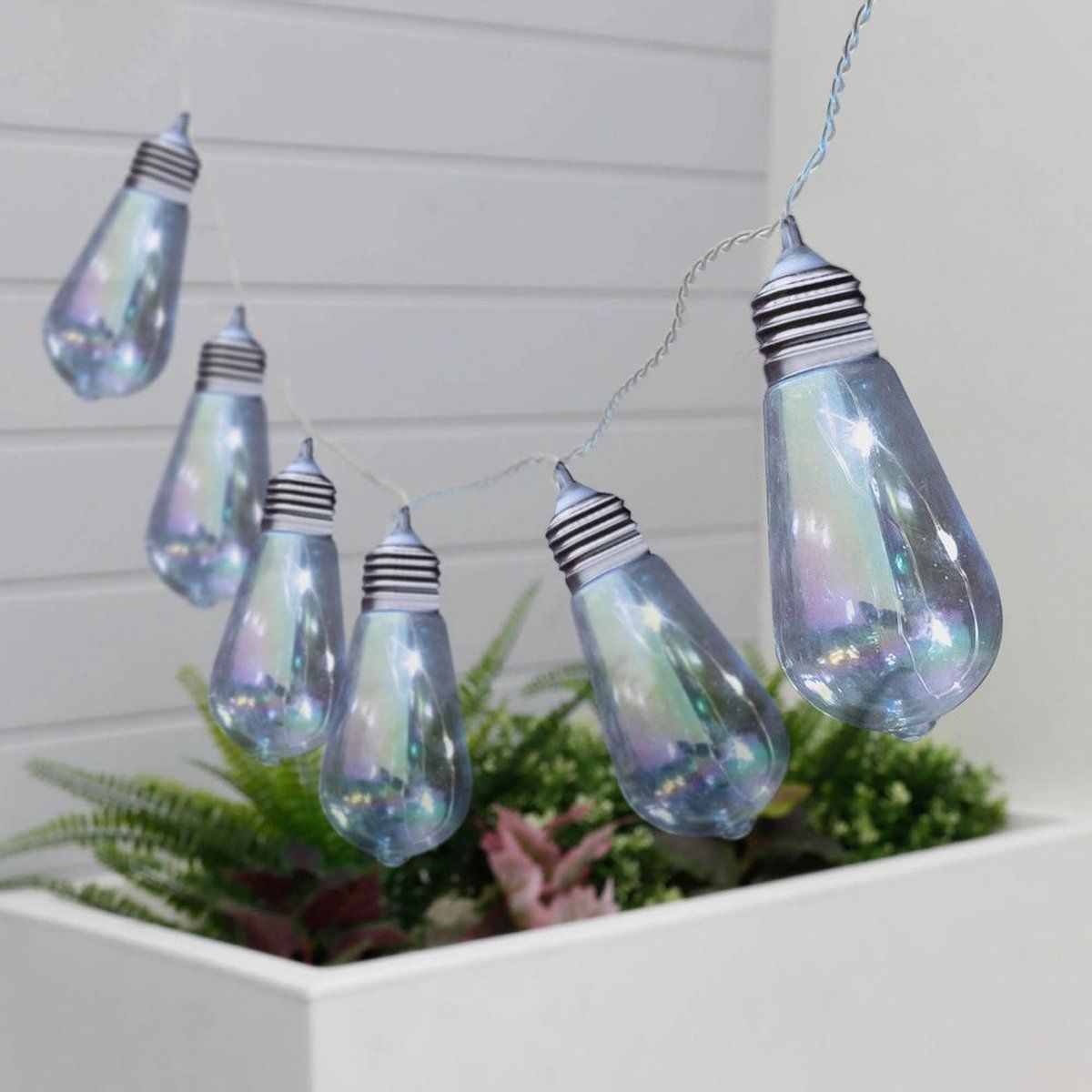 Gardenwize Lampen koord - buisvormige LED - 10 lampjes - zonne-energie - wit