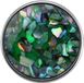 Quiges - Bouton pression Mini 12mm Coquille Nacre Flocons Vert