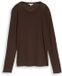 Tom Tailor - Slim fit T-shirt met lange mouwen en wol - Maat XL - java dark brown melange