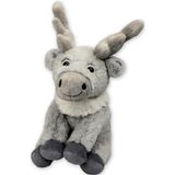 Inware Pluche Eland Rendier Knuffeldier - Grijs - Staand - 22 cm
