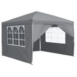 QEENTOE Tuinpaviljoen, 2,5x2,5 m, partytent met 4 zijwanden, waterdicht, UV-bescherming, grijs
