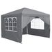 QEENTOE Tuinpaviljoen, 2,5x2,5 m, partytent met 4 zijwanden, waterdicht, UV-bescherming, grijs