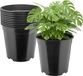 GARRONDA Set de 10 pots de culture ronds en plastique hauts avec trous de drainage (Noir, Ø25 x 24 cm (9,5L))