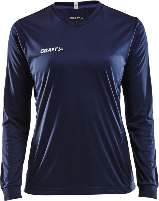 Craft Squad Jersey Solid LS Shirt dames Sportshirt - Maat XL - Vrouwen - blauw/wit