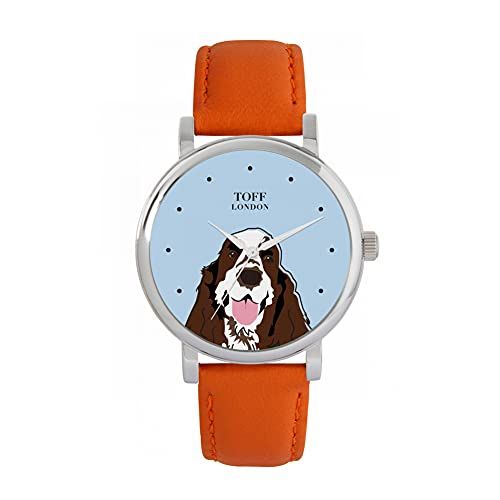 Toff London Bruin Wit Cocker Spaniel Hoofd Hondenhorloge - 5059656705864