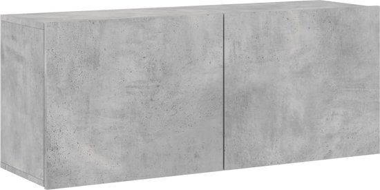 vidaXL Tv-meubel - wandgemonteerd - 100x30x41 cm - betongrijs