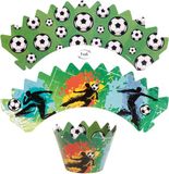 Dekora Voetbal Cupcake Wrappers + Prikkes set/12
