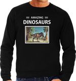 Bellatio Decorations Amazing Dinosaurs Dieren foto sweater T-rex dino - zwart - heren - cadeau trui Tyrannosaurus Rex dinosaurus liefhebber XXL