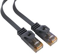 mumbi LAN-kabel 10 m CAT 6 netwerkkabel platte kabel CAT6 ethernetkabel patchkabel RJ45 10 meter, zwart