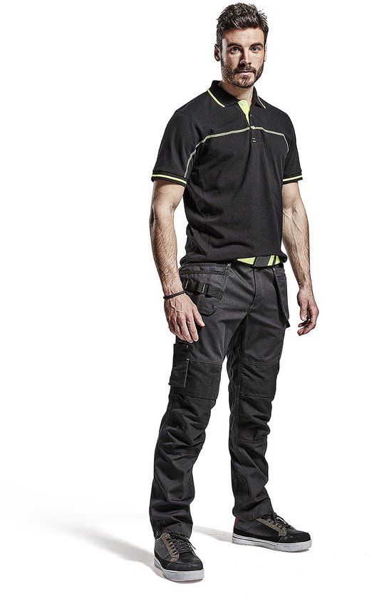 Blåkläder Service Werkbroek stretch 1496-1330 - Mannen - Zwart/Geel - 62